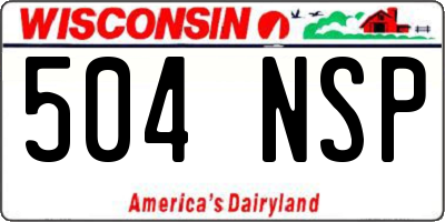 WI license plate 504NSP