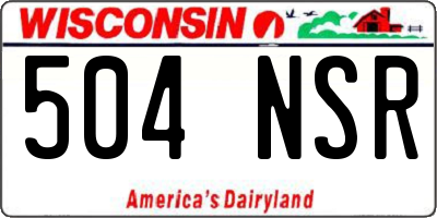 WI license plate 504NSR