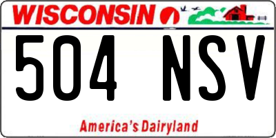WI license plate 504NSV