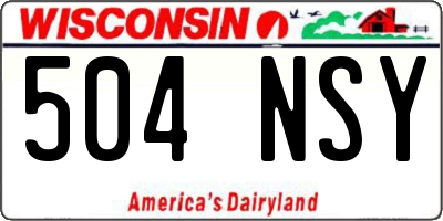 WI license plate 504NSY