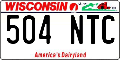 WI license plate 504NTC