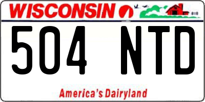 WI license plate 504NTD