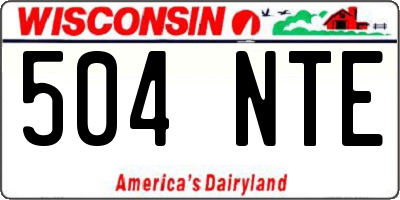 WI license plate 504NTE