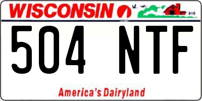 WI license plate 504NTF