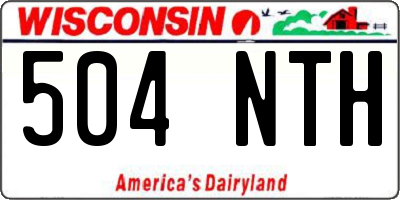 WI license plate 504NTH