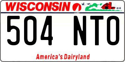 WI license plate 504NTO