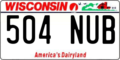 WI license plate 504NUB