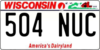 WI license plate 504NUC