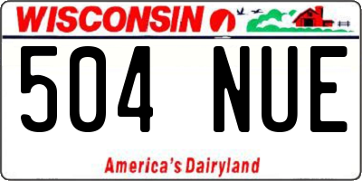 WI license plate 504NUE