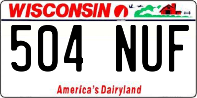 WI license plate 504NUF