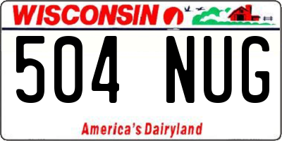 WI license plate 504NUG