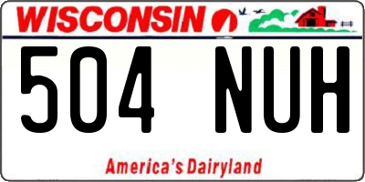 WI license plate 504NUH