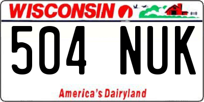 WI license plate 504NUK