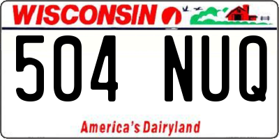 WI license plate 504NUQ