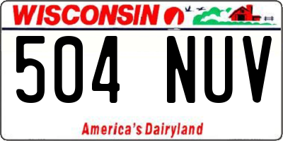 WI license plate 504NUV