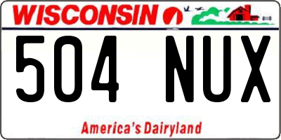 WI license plate 504NUX