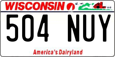 WI license plate 504NUY