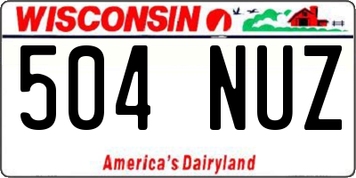 WI license plate 504NUZ