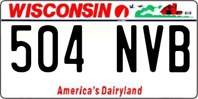 WI license plate 504NVB