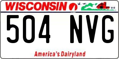 WI license plate 504NVG