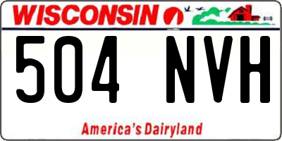 WI license plate 504NVH