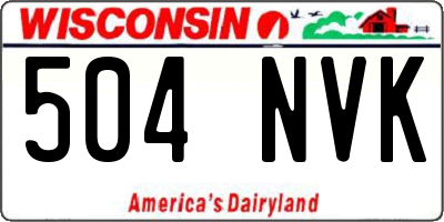 WI license plate 504NVK