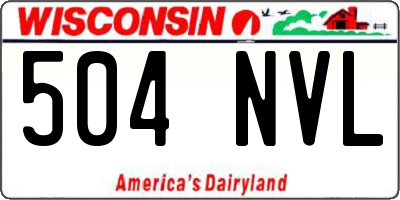 WI license plate 504NVL