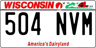WI license plate 504NVM