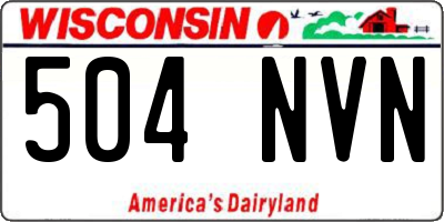 WI license plate 504NVN