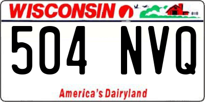 WI license plate 504NVQ