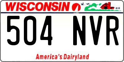 WI license plate 504NVR