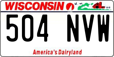 WI license plate 504NVW