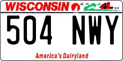 WI license plate 504NWY