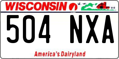 WI license plate 504NXA