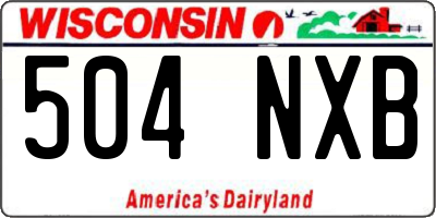 WI license plate 504NXB