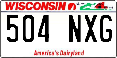 WI license plate 504NXG