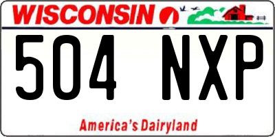 WI license plate 504NXP