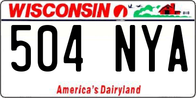 WI license plate 504NYA