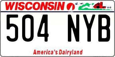 WI license plate 504NYB