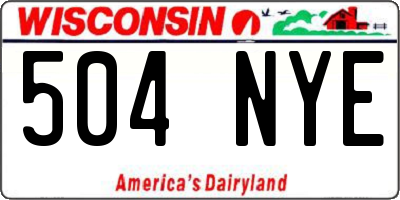 WI license plate 504NYE