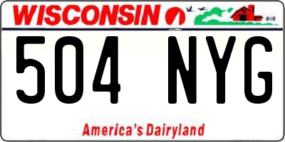 WI license plate 504NYG