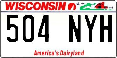 WI license plate 504NYH