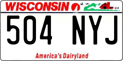 WI license plate 504NYJ