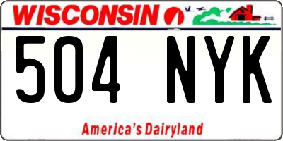 WI license plate 504NYK
