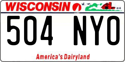 WI license plate 504NYO