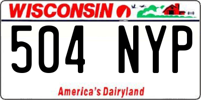 WI license plate 504NYP