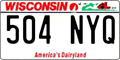 WI license plate 504NYQ