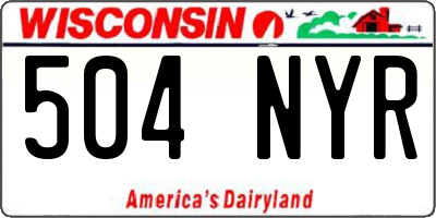 WI license plate 504NYR