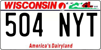 WI license plate 504NYT