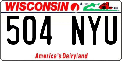 WI license plate 504NYU